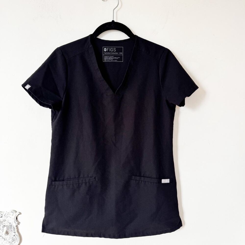 Figs lot of 2 Black Casma Three Pocket Scrub Top XXS - Picture 3 of 10